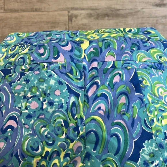 Lilly Pulitzer Women's Sea Blue Lilly's Lagoon Kelli Pants Skinny Leg Size 00 - Picture 5 of 8